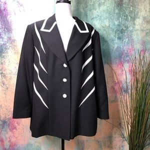 Ben Marc Stylish Black Blazer with white strips